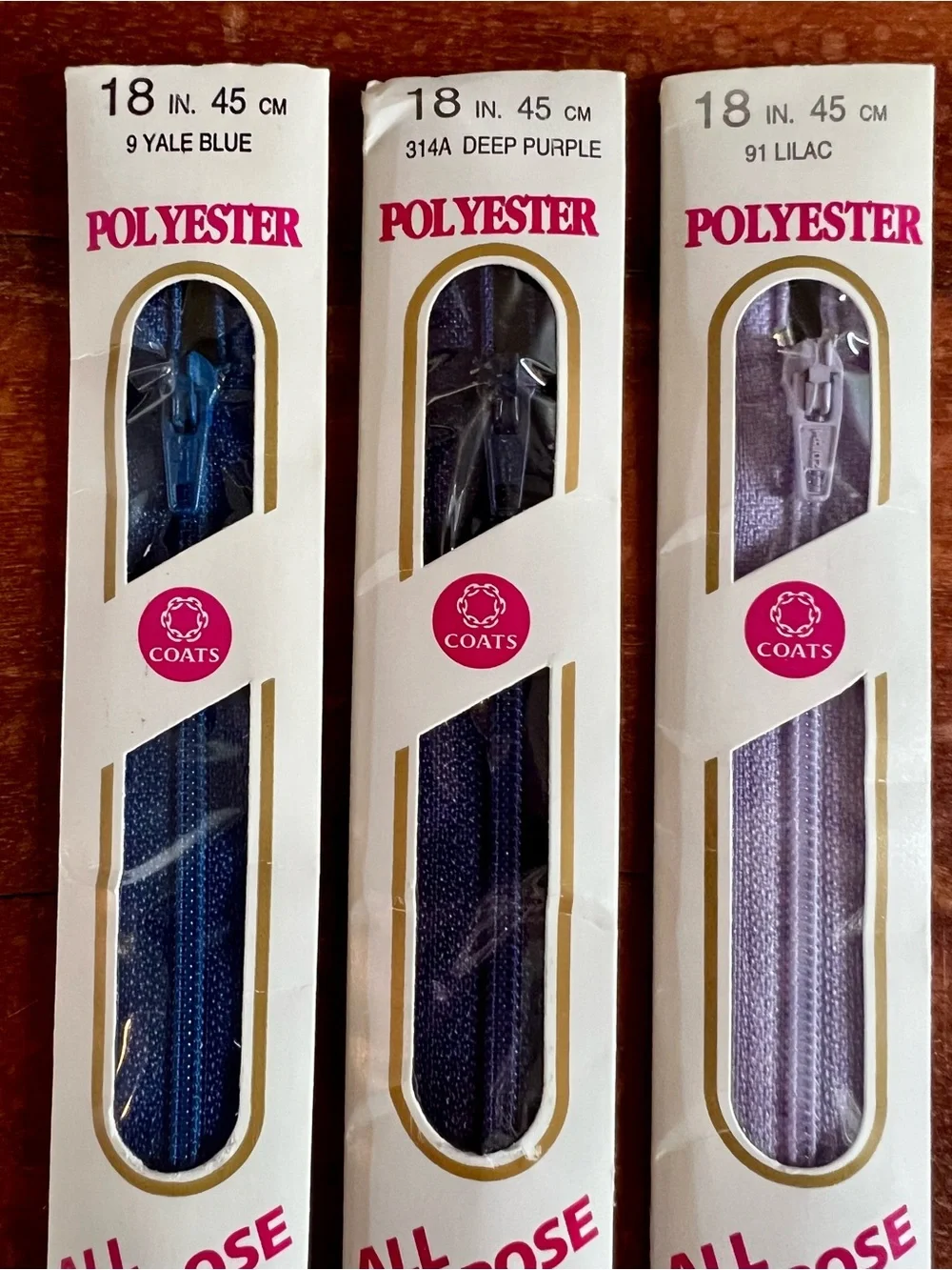 Zipper Lot of 12 Y2K Colorful Sewing YKK Coats 10” to 22” Blue Purple Green Pink